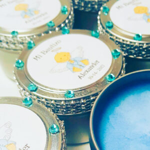 12 4oz. Tin Candles with Personalized Sticker